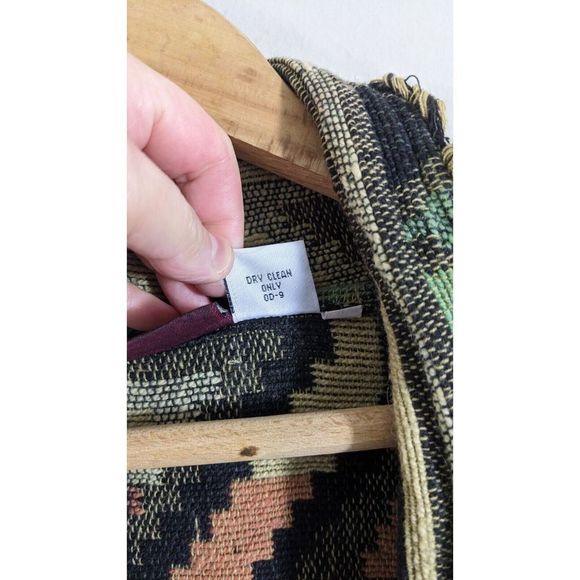 Southwestern Tapestry Blanket Cardigan Jacket Sweater - Size Medium Vintage - Picture 8 of 16
